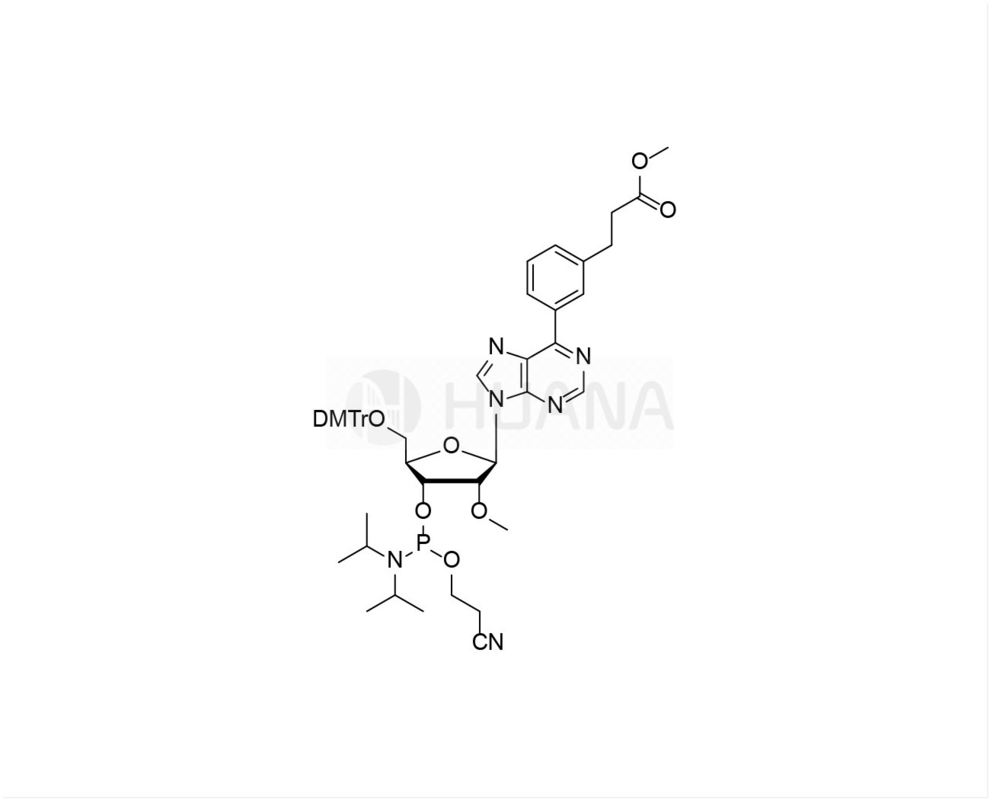 DMTr-2'-O-Me-6-Deamino-6- ((m-benzenpropanoik asit metil esteri) -rA-3'-CE-fosforamidit