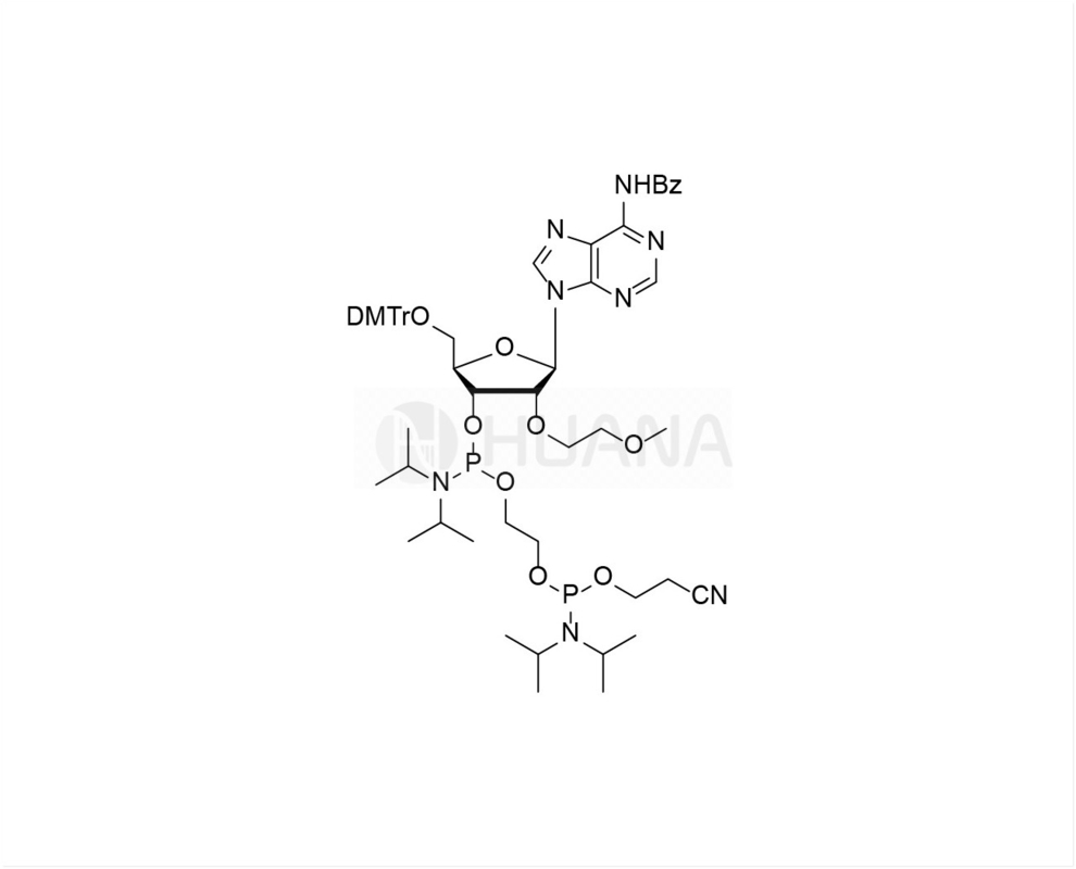 DMTr-2'-O-MOE-rA(Bz)-3'- ((2-syanotoksi) ((diisopropillamino) fosforamidit) -etil-diisopropilfosforamidit