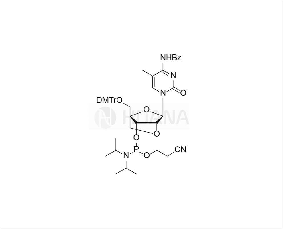 DMTr-2'-O-4'-C-Locked-5-Me-rC(Bz)-3'-CE-Fosforamidit