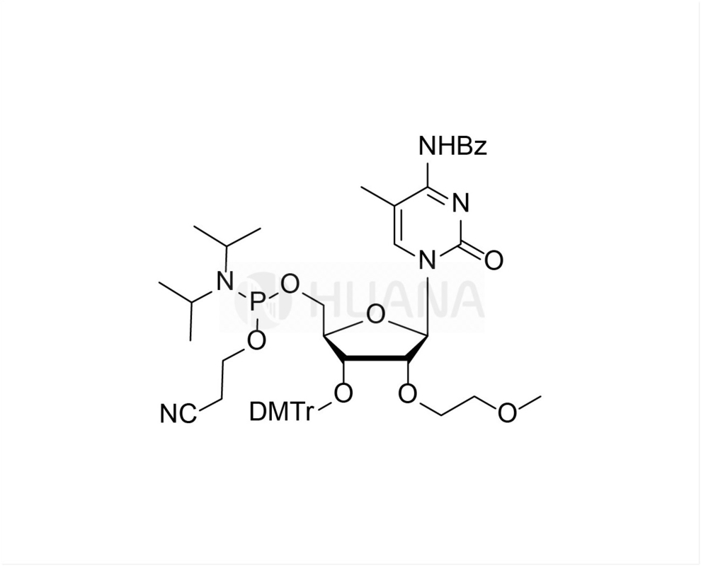 3'-O-DMTr-2'-O-MOE-5-Me-rC ((Bz)-5'-CE-Fosforamidit
