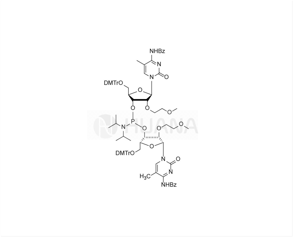 Bis(5'-O-DMTr-2'-O-MOE-5-Me-rC(Bz)-3'-oksi)-diizopropilfosforamidit