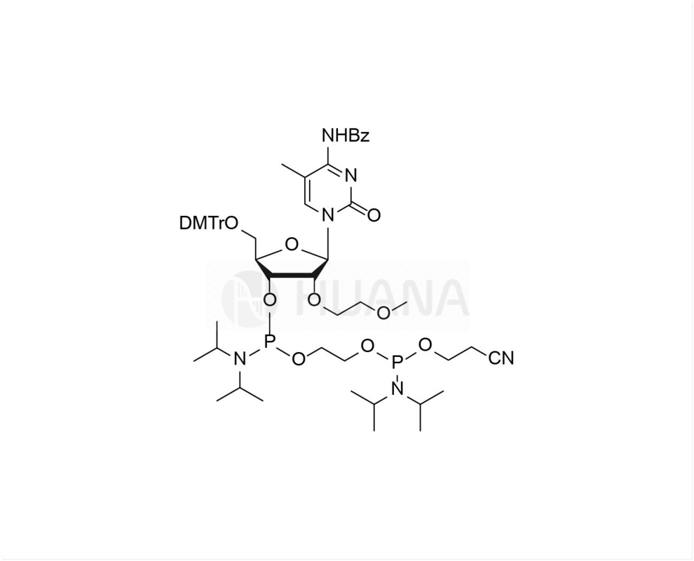 5'-O-DMT-2'-O-MOE-5-Me-rC(Bz)-3'- ((2-siyanetoksi) ((diisopropillamino) fosforamidit) -etil-diisopropilfosforamidit