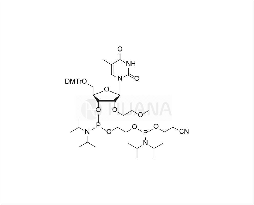 5'-O-DMT-2'-O-MOE-rT-3'- ((2-syanotoksi) ((diisopropillamino) fosforamit) -etil-diisopropilfosforamit